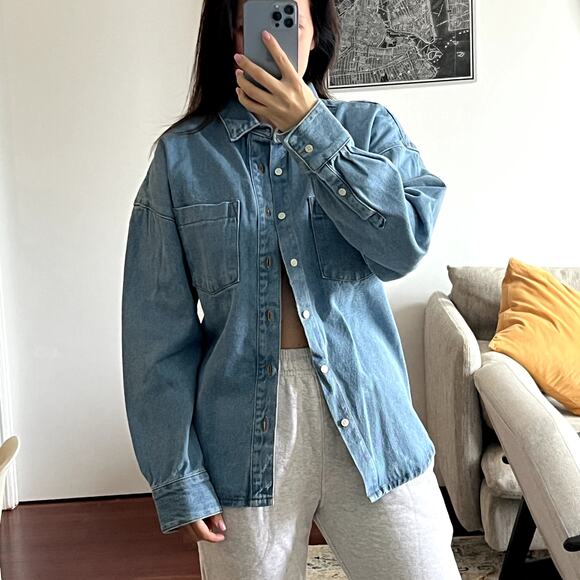 Yelabel Tops - Yellow the label Yelabel Denim button down shirt blue size XS New